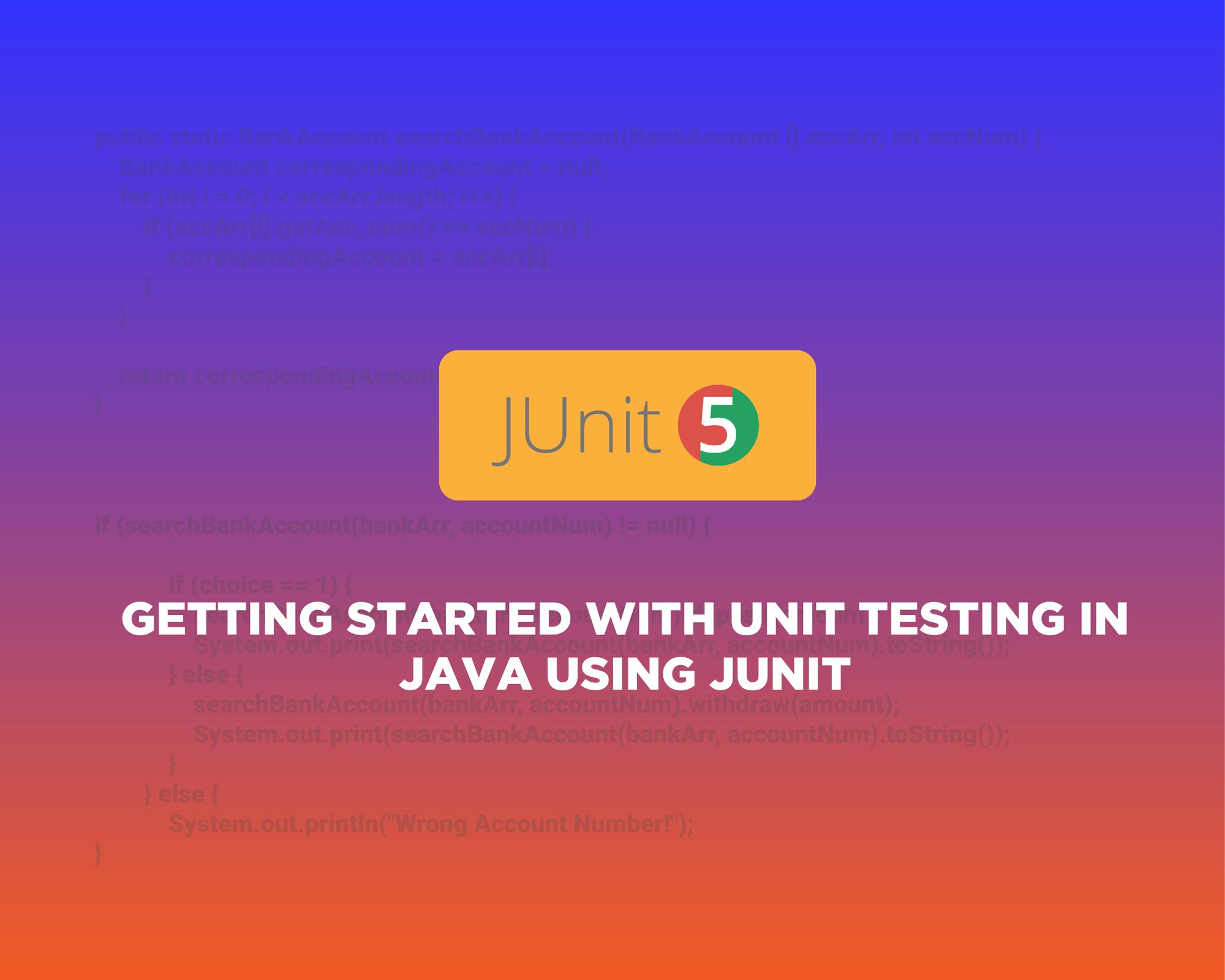 Getting started with unit testing in java using JUnit
